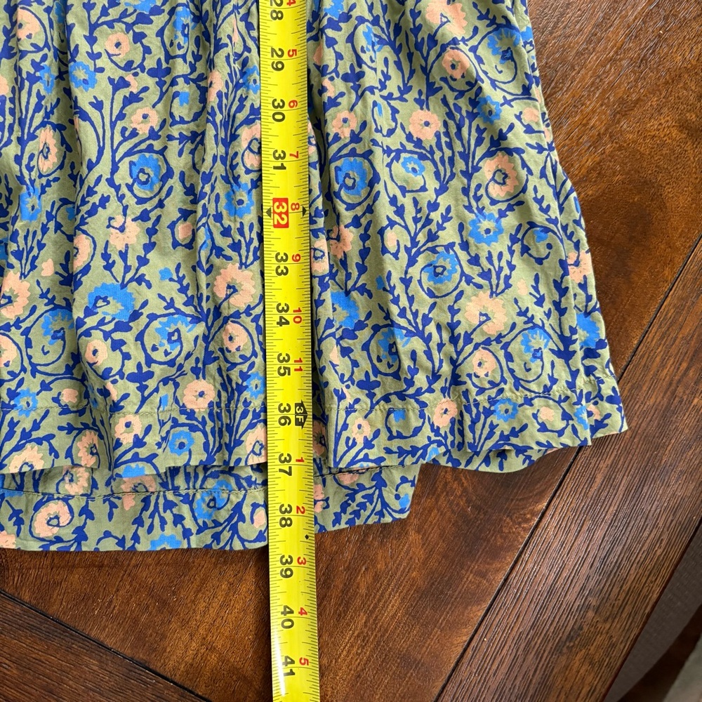 Anthropologie Penrose Tiered Tunic Dress Women Size M Floral Green Beach Boho - Picture 12 of 12